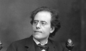 Gustav Mahler, 1860-1911; 3/4, seated, facing left. Copyright was registered in 1909-03-16 under H 124096–124098.