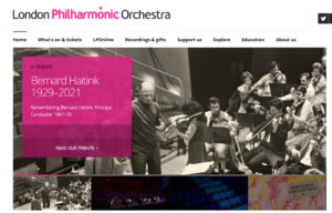 ロンドン・フィルハーモニー管弦楽団の公式HPでのベルナルト・ハイティンク追悼